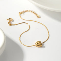 Dainty Bubble Letter Initial Bracelet
