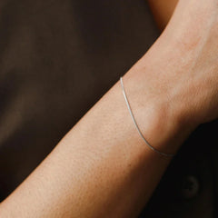 18K Sterling Silver Minimal Thin Curb Bracelet