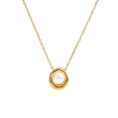 Dainty Gold Dripping Pearl Necklace