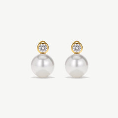 Bezel Pearl Earrings