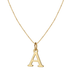 14K Minimal Serif Initial Necklace