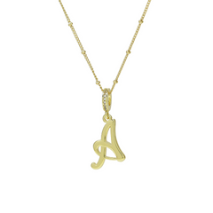 Elegant Cursive Font Satellite Chain Initial Necklace