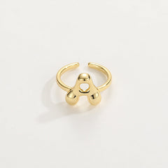 Cute Bubble Letter Initial Ring