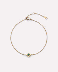 Solid Yellow Gold - Diamond Mini Flower Bracelet