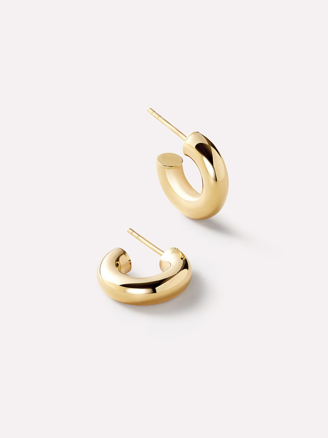 Chunky Gold Hoop Earrings - Gold Bold C-Hoops Large
