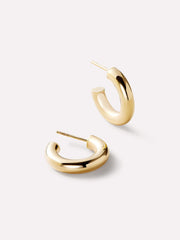 Chunky Gold Hoop Earrings - Gold Bold C-Hoops Large