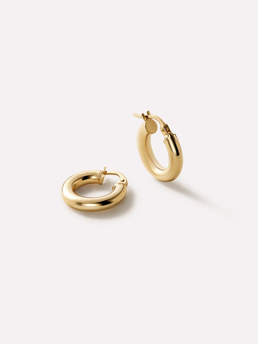 Chunky Gold Hoop Earrings - Gold Classic Hoops Large
