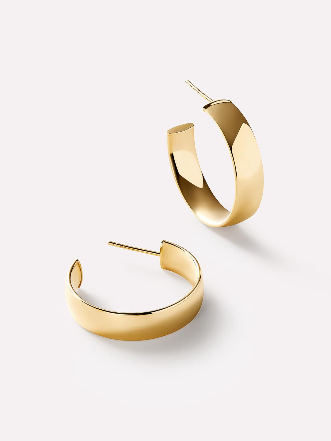 Gold Huggie Hoop Earrings - Gold Bold Hoops