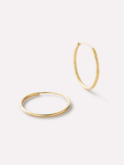 Small Gold Hoop Earrings - Gold Slim Hoops Large