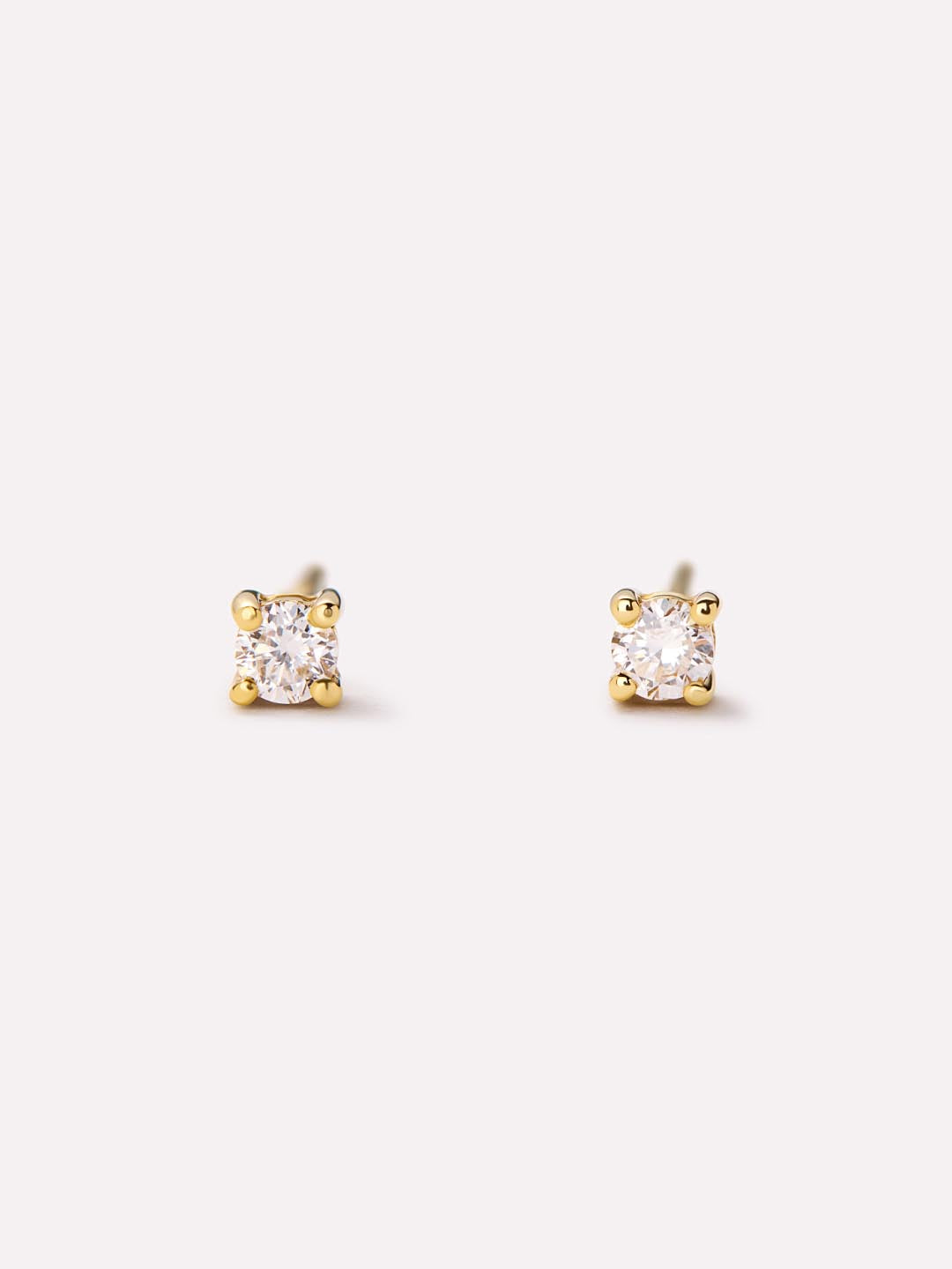 Lab Grown Diamond Earrings - Gold Medium Diamond Studs