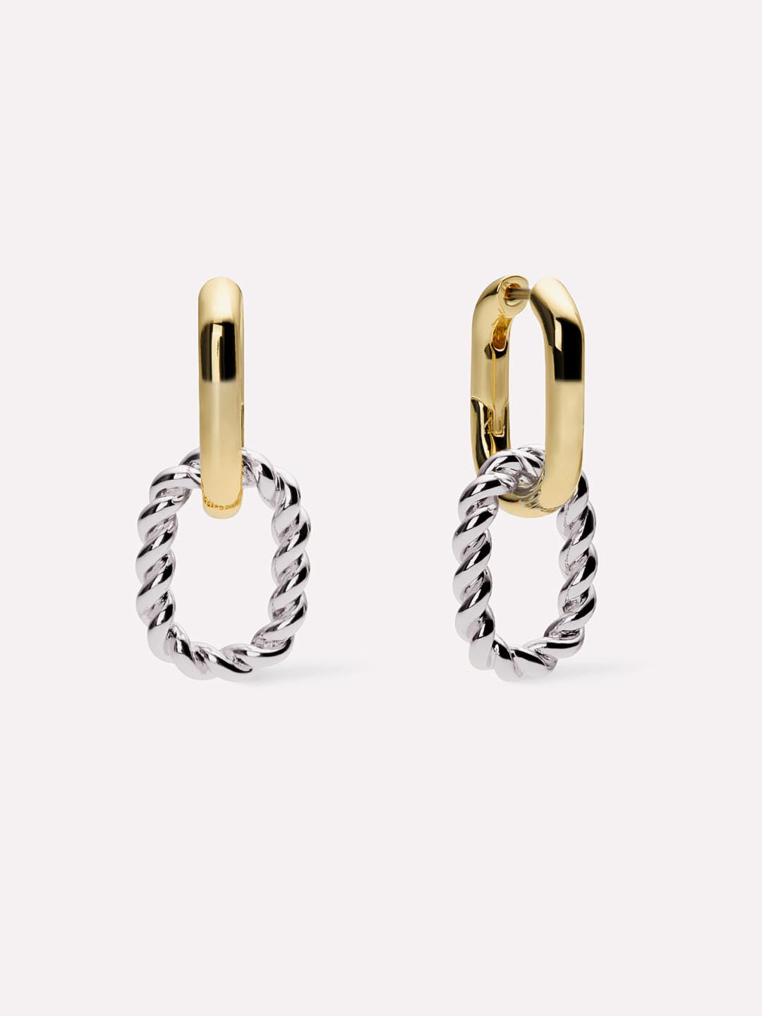 Double Hoop Earrings - Ash Double Marble Blue
