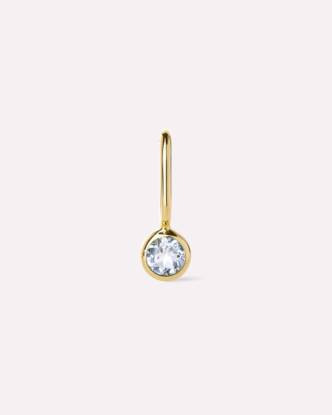 Ana Luisa Jewelry Necklace Charms Birthstone Gold Mini Birthstone Charm Solid Gold Aquamarine