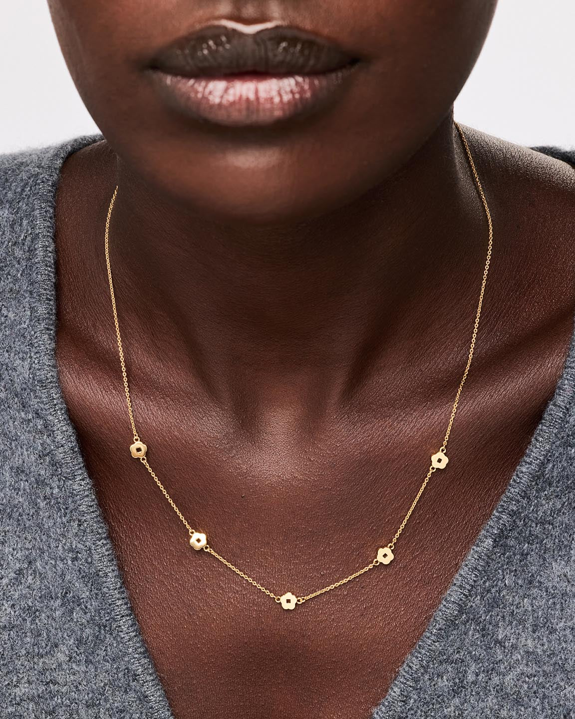 Flower Necklace - Rowena Necklace Two Tone