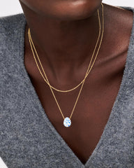 Gold Pendant Necklace - Pebble