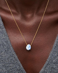 Gold Pendant Necklace - Pebble