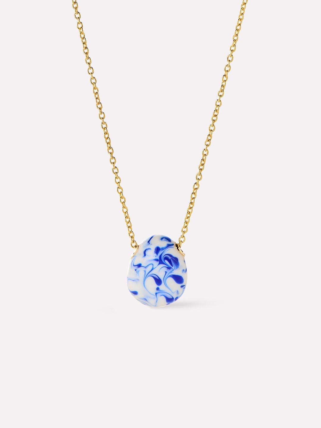 Gold Pendant Necklace - Pebble