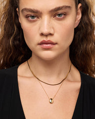 Gold Pendant Necklace - Pebble