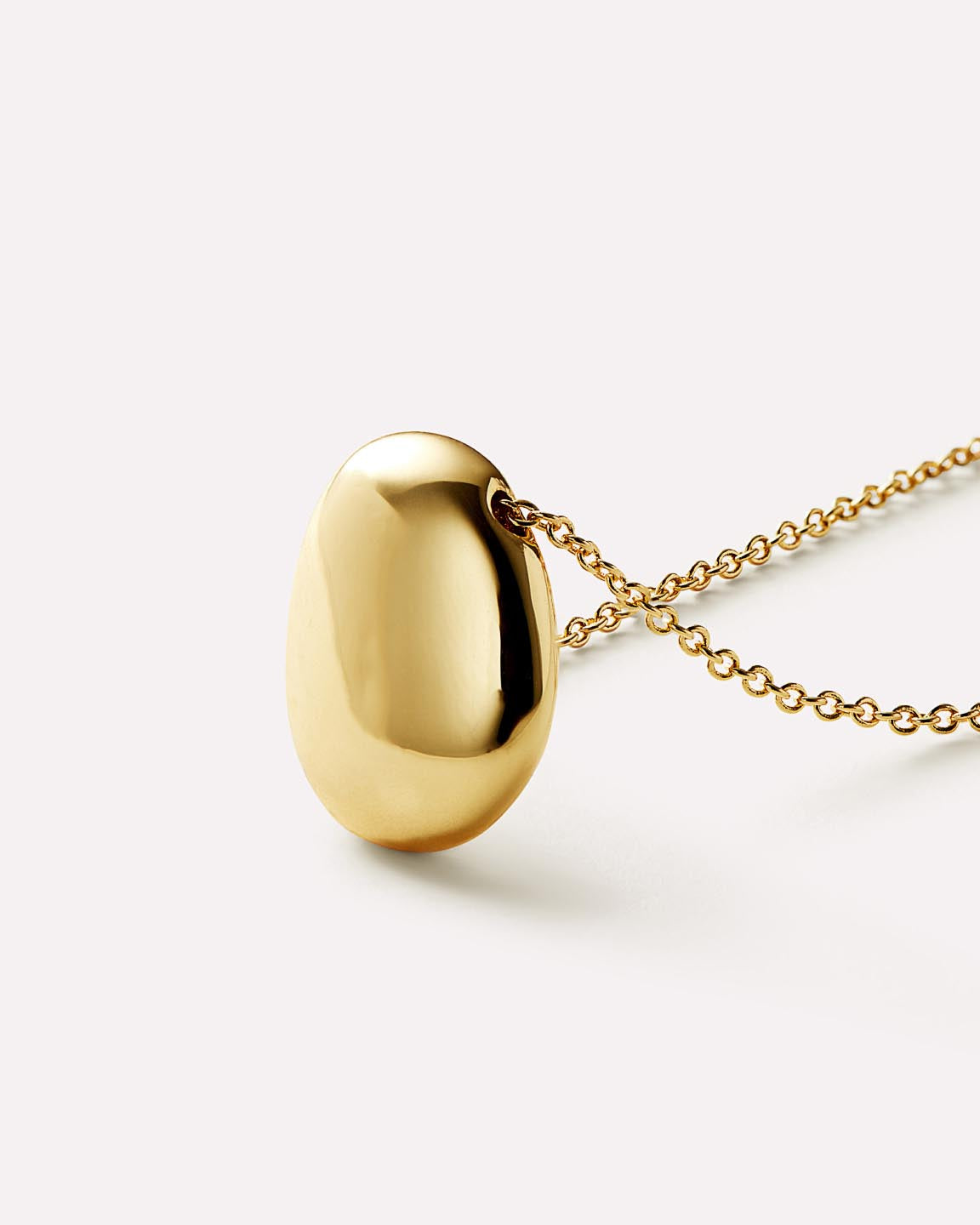 Gold Pendant Necklace - Pebble