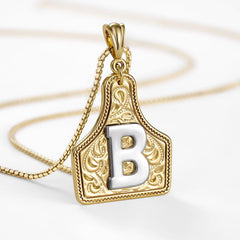14K Elegant Cowgirl Initial Necklace