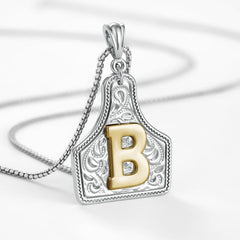 14K Elegant Cowgirl Initial Necklace