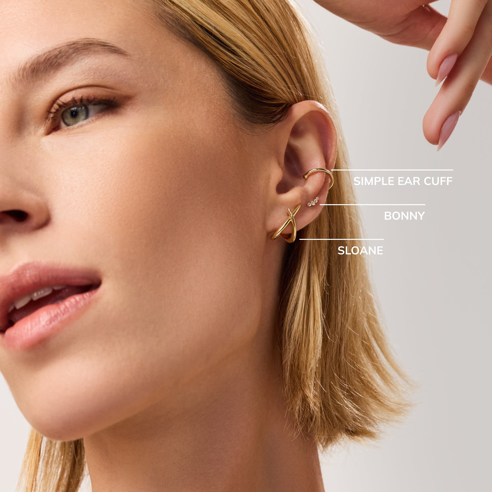 Gold Stud Earrings - Sloane