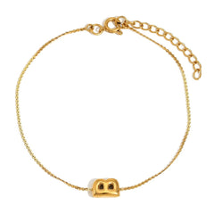 Dainty Bubble Letter Initial Bracelet
