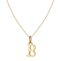 14K Minimal Serif Initial Necklace