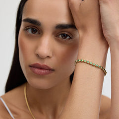 Classic Bezel Tennis Bracelet Green