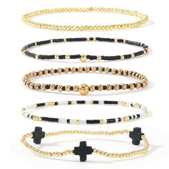 5-Piece Boho Beaded Bracelet Stack