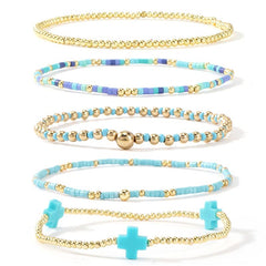 5-Piece Boho Beaded Bracelet Stack