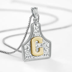 14K Elegant Cowgirl Initial Necklace