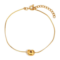 Dainty Bubble Letter Initial Bracelet