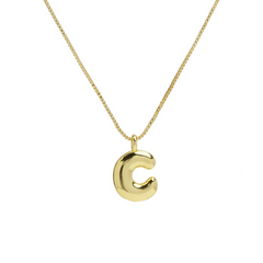 Chunky Feminine Letter Initial Necklace