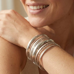 8-Piece Textured Cuff Bracelet Stack