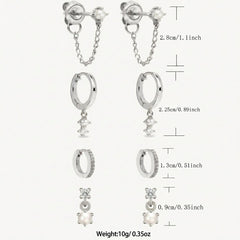 Elegant Rhinestone Earrings Stack