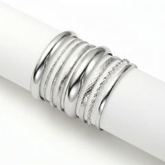 8-Piece Textured Cuff Bracelet Stack