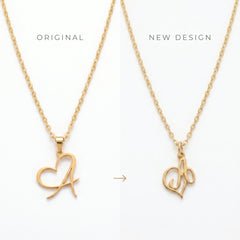 Dainty Heart Letter Initial Necklace