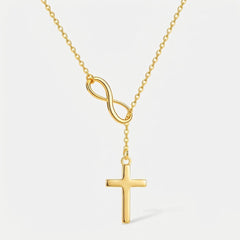 18K Infinity Cross Thread Necklace