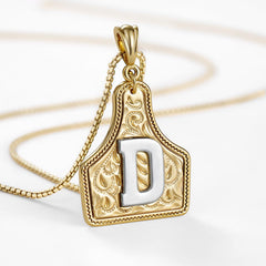 14K Elegant Cowgirl Initial Necklace