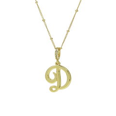Elegant Cursive Font Satellite Chain Initial Necklace