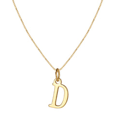 14K Minimal Serif Initial Necklace