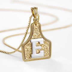 14K Elegant Cowgirl Initial Necklace