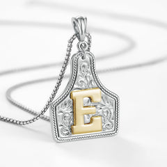 14K Elegant Cowgirl Initial Necklace