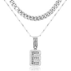 2-Piece 14K Layered Cuban & Initial Necklaces