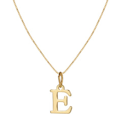 14K Minimal Serif Initial Necklace