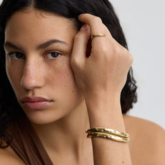 Wave Bangle with Stones