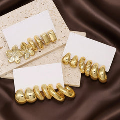 9 Pair Gold Variety Earrings Set