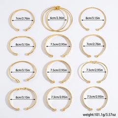 12-Piece Adjustable Textured Cuff Stack