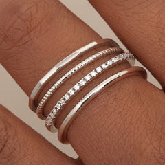 4-Piece 14K Dainty Ring Stack