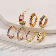 7 Sets Elegant Colorful Earrings
